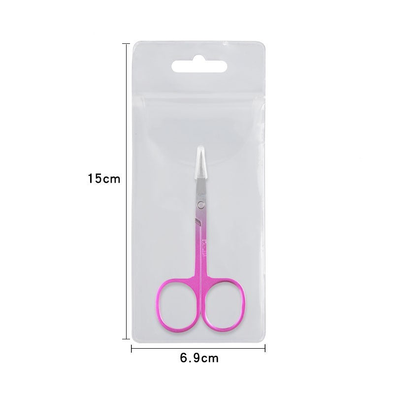 Stainless Steel Color Titanium Eyebrow Trimmer Makeup Beauty Small Scissors