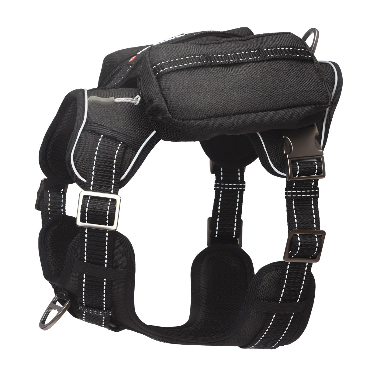 PETMARVEL High-Perfomance Tactical Dog Harness With Backpack, No Pull Front Clip & Metal Buckles