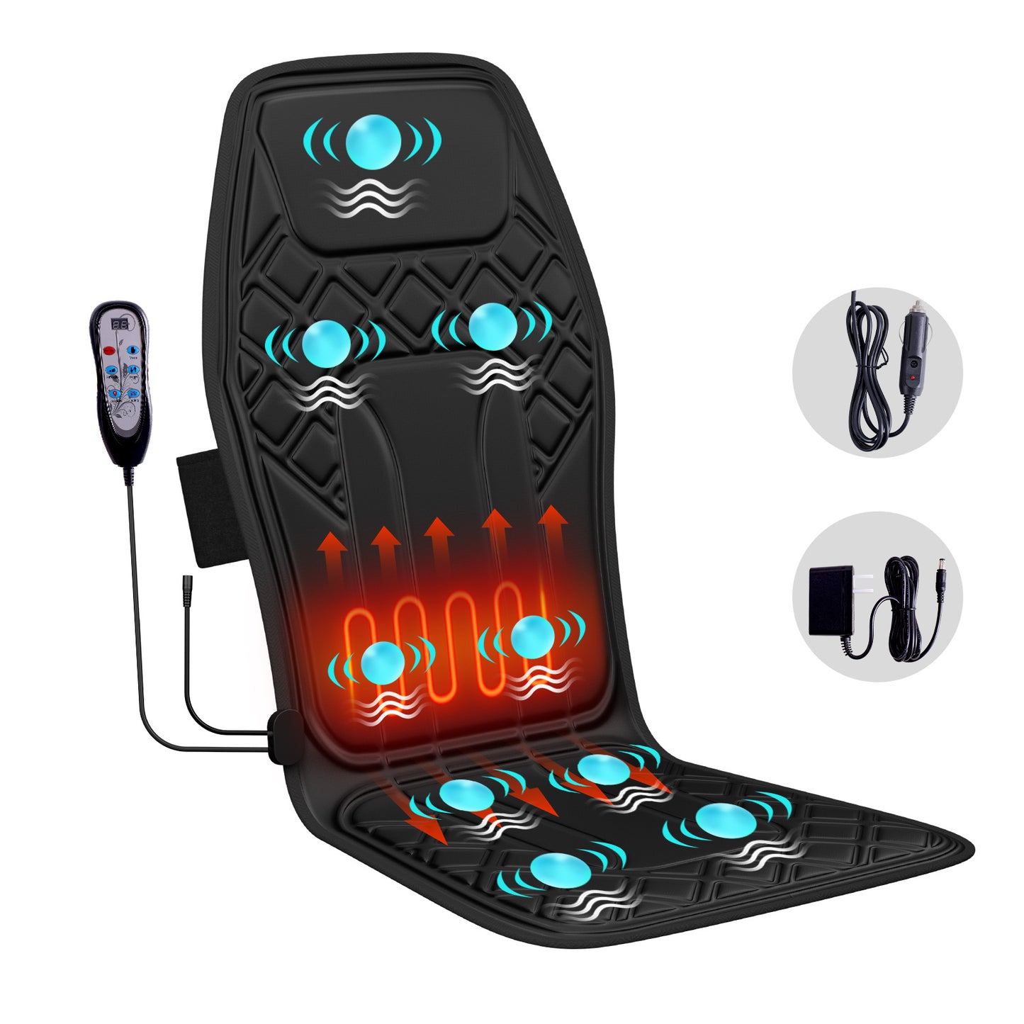 2025 New Model Massage Cushion, Neck And Back Kneading And Heating, 9 Levels Of Intensity,9 Modes, Home And Office Electric Massage Pad, Portable Multifunctional Massager, 10,20,30 Minutes Timer