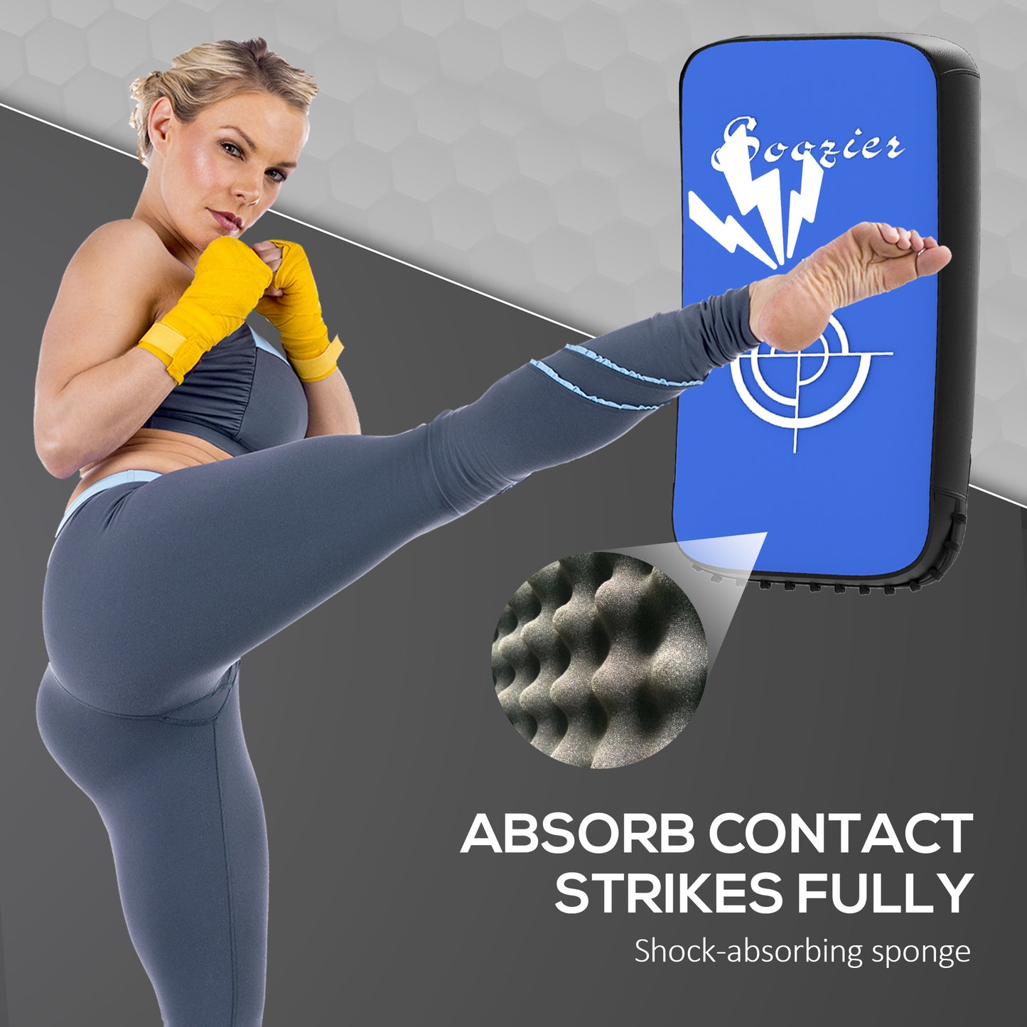 16.5 In Muay Thai Kick Shield Punching Pad, Kick Shield For Martial Arts, Karate, Kickboxing, MMA X 1 Unit, Blue