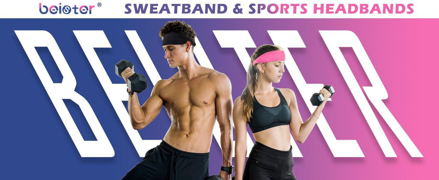 5-Piece Women's Anti-Slip Sports Sweat-Absorbing Headbands Elastic Yoga Fitness Running Headbands Unisex