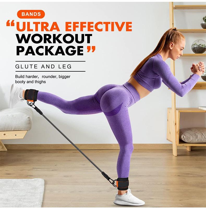 Ankle Resistance Band With Straps Women's Home Hip Ankle Exercise Fitness Equipment